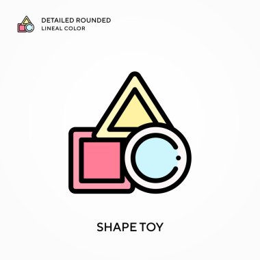 Şekil oyuncak ayrıntılı yuvarlak çizgisel renk. Modern vektör illüstrasyon kavramları. Düzenlemesi ve kişiselleştirmesi kolay.