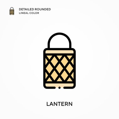 Fener ayrıntılı yuvarlak çizgisel renk. Modern vektör illüstrasyon kavramları. Düzenlemesi ve kişiselleştirmesi kolay.