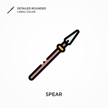 Mızrak ayrıntılı yuvarlak çizgisel renk. Modern vektör illüstrasyon kavramları. Düzenlemesi ve kişiselleştirmesi kolay.