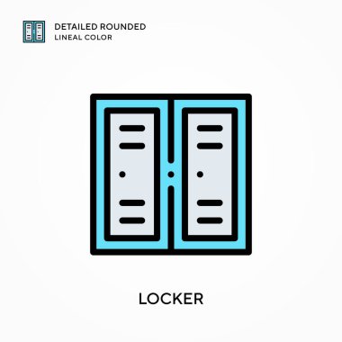 Dolap ayrıntılı yuvarlak doğrusal renk. Modern vektör illüstrasyon kavramları. Düzenlemesi ve kişiselleştirmesi kolay.