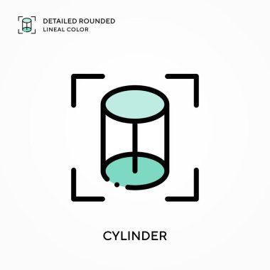 Silindir ayrıntılı yuvarlak doğrusal renk. Modern vektör illüstrasyon kavramları. Düzenlemesi ve kişiselleştirmesi kolay.
