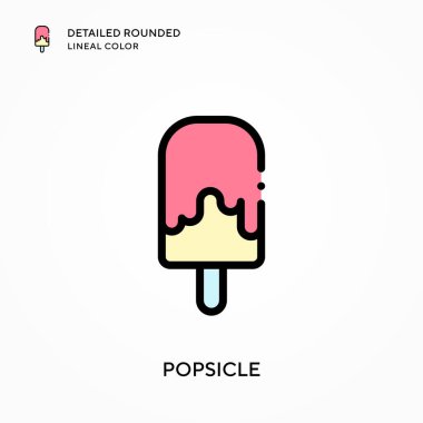 Dondurma detaylı yuvarlak çizgisel renk. Modern vektör illüstrasyon kavramları. Düzenlemesi ve kişiselleştirmesi kolay.