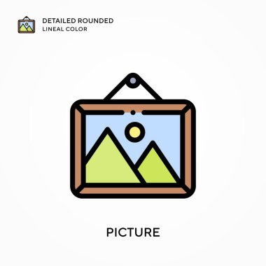 Resim ayrıntılı yuvarlak çizgisel renk. Modern vektör illüstrasyon kavramları. Düzenlemesi ve kişiselleştirmesi kolay.