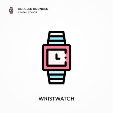 Kol saati yuvarlak çizgi rengini detaylandırdı. Modern vektör illüstrasyon kavramları. Düzenlemesi ve kişiselleştirmesi kolay.