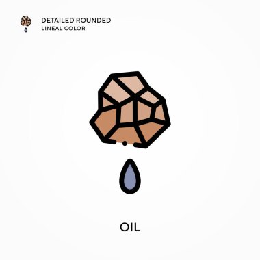 Yağ detaylı yuvarlak çizgisel renk. Modern vektör illüstrasyon kavramları. Düzenlemesi ve kişiselleştirmesi kolay.