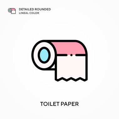 Tuvalet kağıdı yuvarlak çizgi rengini detaylandırdı. Modern vektör illüstrasyon kavramları. Düzenlemesi ve kişiselleştirmesi kolay.