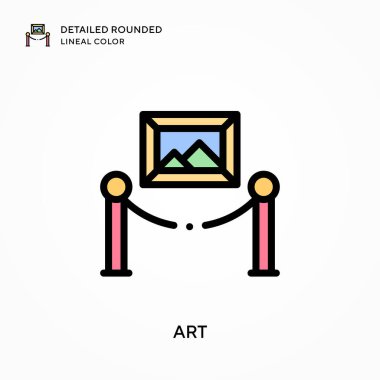 Sanat ayrıntılı yuvarlak çizgisel renk. Modern vektör illüstrasyon kavramları. Düzenlemesi ve kişiselleştirmesi kolay.