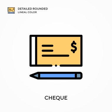 Çek detaylı yuvarlak çizgisel renk. Modern vektör illüstrasyon kavramları. Düzenlemesi ve kişiselleştirmesi kolay.