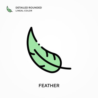 Tüy detaylı yuvarlak çizgisel renk. Modern vektör illüstrasyon kavramları. Düzenlemesi ve kişiselleştirmesi kolay.