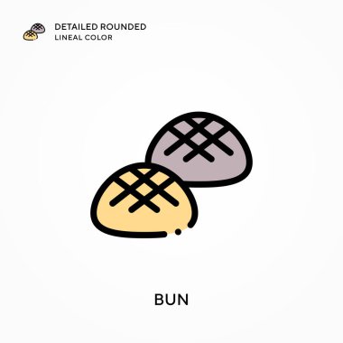 Bun detaylı yuvarlak çizgisel renk. Modern vektör illüstrasyon kavramları. Düzenlemesi ve kişiselleştirmesi kolay.