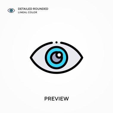 Ayrıntılı yuvarlak çizgi rengini önizle. Modern vektör illüstrasyon kavramları. Düzenlemesi ve kişiselleştirmesi kolay.