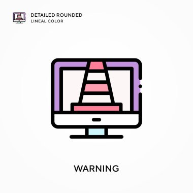 Ayrıntılı yuvarlak çizgi rengi uyarısı. Modern vektör illüstrasyon kavramları. Düzenlemesi ve kişiselleştirmesi kolay.