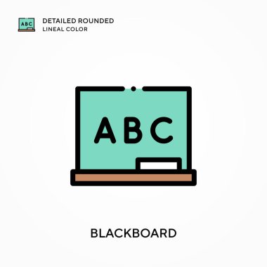 Karatahta yuvarlak çizgisel renk detaylı. Modern vektör illüstrasyon kavramları. Düzenlemesi ve kişiselleştirmesi kolay.