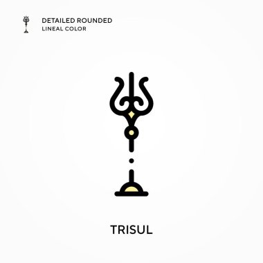 Trisul yuvarlak çizgisel renkleri detaylandırdı. Modern vektör illüstrasyon kavramları. Düzenlemesi ve kişiselleştirmesi kolay.