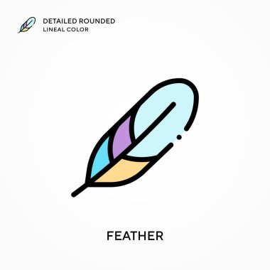 Tüy detaylı yuvarlak çizgisel renk. Modern vektör illüstrasyon kavramları. Düzenlemesi ve kişiselleştirmesi kolay.