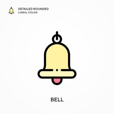 Çan ayrıntılı yuvarlak çizgisel renk. Modern vektör illüstrasyon kavramları. Düzenlemesi ve kişiselleştirmesi kolay.