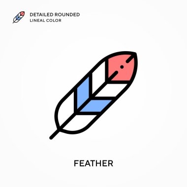 Tüy detaylı yuvarlak çizgisel renk. Modern vektör illüstrasyon kavramları. Düzenlemesi ve kişiselleştirmesi kolay.