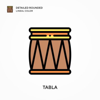 Tabla yuvarlak çizgi rengini detaylandırdı. Modern vektör illüstrasyon kavramları. Düzenlemesi ve kişiselleştirmesi kolay.