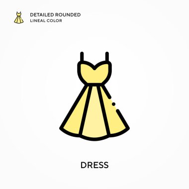 Ayrıntılı yuvarlak çizgisel renk giyin. Modern vektör illüstrasyon kavramları. Düzenlemesi ve kişiselleştirmesi kolay.