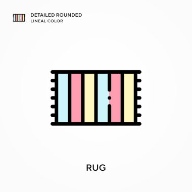 Rug ayrıntılı yuvarlak çizgisel renk. Modern vektör illüstrasyon kavramları. Düzenlemesi ve kişiselleştirmesi kolay.