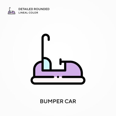 Çarpışan araba yuvarlak çizgi rengini detaylandırdı. Modern vektör illüstrasyon kavramları. Düzenlemesi ve kişiselleştirmesi kolay.