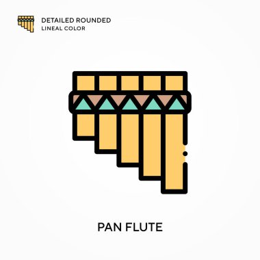 Pan flütü yuvarlak çizgi rengini detaylandırdı. Modern vektör illüstrasyon kavramları. Düzenlemesi ve kişiselleştirmesi kolay.