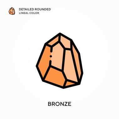 Bronz detaylı yuvarlak çizgisel renk. Modern vektör illüstrasyon kavramları. Düzenlemesi ve kişiselleştirmesi kolay.