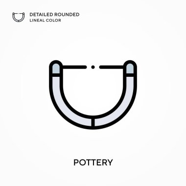 Çömlek yuvarlak lineal renk detaylı. Modern vektör illüstrasyon kavramları. Düzenlemesi ve kişiselleştirmesi kolay.