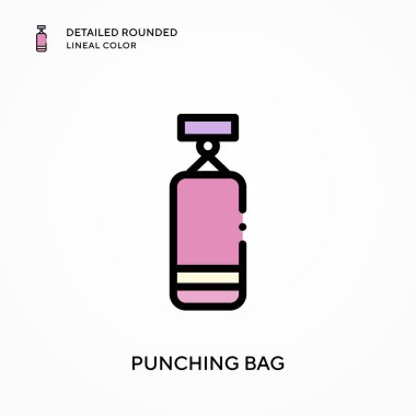 Kum torbası ayrıntılı yuvarlak çizgisel renk. Modern vektör illüstrasyon kavramları. Düzenlemesi ve kişiselleştirmesi kolay.