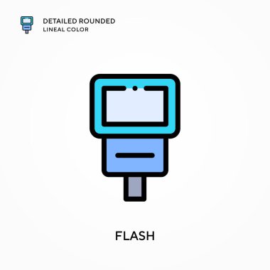 Flaş detaylı yuvarlak çizgi rengi. Modern vektör illüstrasyon kavramları. Düzenlemesi ve kişiselleştirmesi kolay.