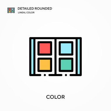 Renkli ayrıntılı yuvarlak doğrusal renk vektör simgesi. Web mobil UI ögesi için resimleme sembolü tasarım şablonu. Düzenlenebilir vuruşlarda mükemmel renk modern piktogram. İş projeniz için renk simgeleri