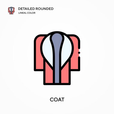 Kaplama detaylı yuvarlak doğrusal renk vektör simgesi. Web mobil UI ögesi için resimleme sembolü tasarım şablonu. Düzenlenebilir vuruşlarda mükemmel renk modern piktogram. İş projeniz için manto simgeleri