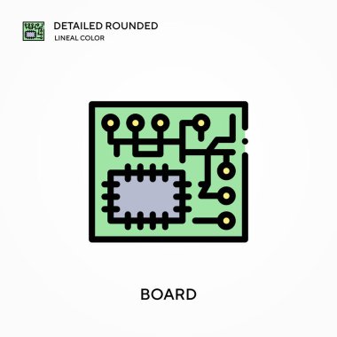 Tahta ayrıntılı yuvarlak doğrusal renk vektör simgesi. Web mobil UI ögesi için resimleme sembolü tasarım şablonu. Düzenlenebilir vuruşlarda mükemmel renk modern piktogram. İş projeniz için yönetim kurulu simgeleri