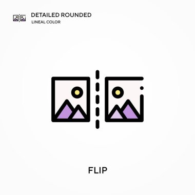 Ayrıntılı yuvarlanmış doğrusal renk vektör simgesini çevir. Web mobil UI ögesi için resimleme sembolü tasarım şablonu. Düzenlenebilir vuruşlarda mükemmel renk modern piktogram. İş projeniz için simgeleri çevirin