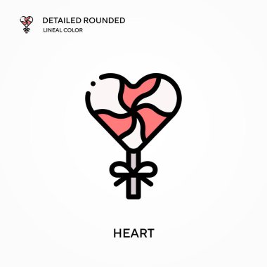 Kalp detaylı yuvarlak doğrusal renk vektör simgesi. Web mobil UI ögesi için resimleme sembolü tasarım şablonu. Düzenlenebilir vuruşlarda mükemmel renk modern piktogram. İş projeniz için kalp simgeleri