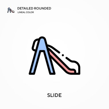 Ayrıntılı yuvarlanmış doğrusal renk vektör simgesini kaydır. Web mobil UI ögesi için resimleme sembolü tasarım şablonu. Düzenlenebilir vuruşlarda mükemmel renk modern piktogram. İş projeniz için simgeleri kaydır