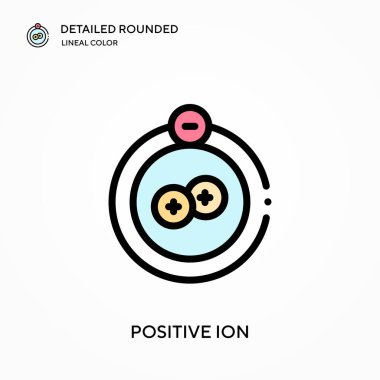 Pozitif iyon detaylı yuvarlak doğrusal renk vektör simgesi. Web mobil UI ögesi için resimleme sembolü tasarım şablonu. Düzenlenebilir vuruşlarda mükemmel renk modern piktogram. İş projeniz için pozitif iyon simgeleri