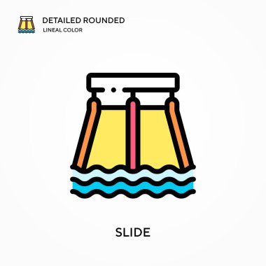 Ayrıntılı yuvarlanmış doğrusal renk vektör simgesini kaydır. Web mobil UI ögesi için resimleme sembolü tasarım şablonu. Düzenlenebilir vuruşlarda mükemmel renk modern piktogram. İş projeniz için simgeleri kaydır