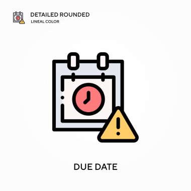Teslim tarihi ayrıntılı yuvarlak doğrusal renk vektörü simgesi. Web mobil UI ögesi için resimleme sembolü tasarım şablonu. Düzenlenebilir vuruşlarda mükemmel renk modern piktogram. İş projeniz için teslim tarihi simgeleri