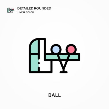 Topun ayrıntılı yuvarlak çizgisel renk vektör simgesi. Web mobil UI ögesi için resimleme sembolü tasarım şablonu. Düzenlenebilir vuruşlarda mükemmel renk modern piktogram. İş projeniz için top simgeleri