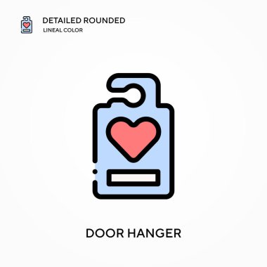 Kapı askısı yuvarlak çizgili renk vektör simgesi detaylı. Web mobil UI ögesi için resimleme sembolü tasarım şablonu. Düzenlenebilir vuruşlarda mükemmel renk modern piktogram. İş projeniz için kapı askısı simgeleri