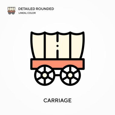 Taşıyıcı ayrıntılı yuvarlak doğrusal renk vektör simgesi. Web mobil UI ögesi için resimleme sembolü tasarım şablonu. Düzenlenebilir vuruşlarda mükemmel renk modern piktogram. İş projeniz için taşıma simgeleri