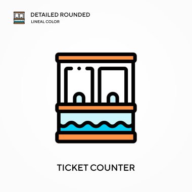 Bilet sayacı ayrıntılı yuvarlak doğrusal renk vektörü simgesi. Web mobil UI ögesi için resimleme sembolü tasarım şablonu. Düzenlenebilir vuruşlarda mükemmel renk modern piktogram. İş projeniz için bilet sayma simgeleri
