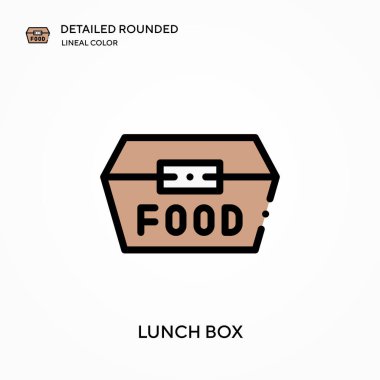 Beslenme çantası yuvarlak doğrusal renk vektörü simgesini detaylı olarak açıkladı. Web mobil UI ögesi için resimleme sembolü tasarım şablonu. Düzenlenebilir vuruşlarda mükemmel renk modern piktogram. İş projeniz için beslenme kutusu simgeleri