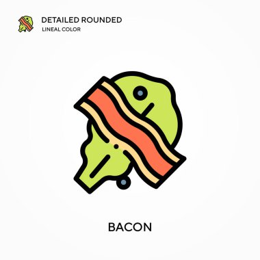 Pastırma ayrıntılı yuvarlak doğrusal renk vektör simgesi. Web mobil UI ögesi için resimleme sembolü tasarım şablonu. Düzenlenebilir vuruşlarda mükemmel renk modern piktogram. İş projeniz için pastırma simgeleri