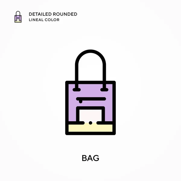 Bolsa Detallada Color Lineal Redondeado Conceptos Modernos Ilustración Vectorial Fácil — Vector de stock