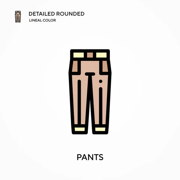 Pantalones Detallados Redondeados Icono Vector Color Lineal Plantilla Diseño Símbolo — Archivo Imágenes Vectoriales