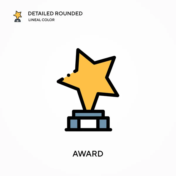 Premio Detallado Redondeado Icono Vector Color Lineal Plantilla Diseño Símbolo — Vector de stock