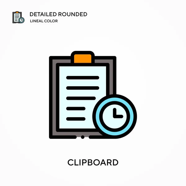 Clipboard Detailed Rounded Lineal Color Vector Icon Illustration Symbol Design — Stock Vector