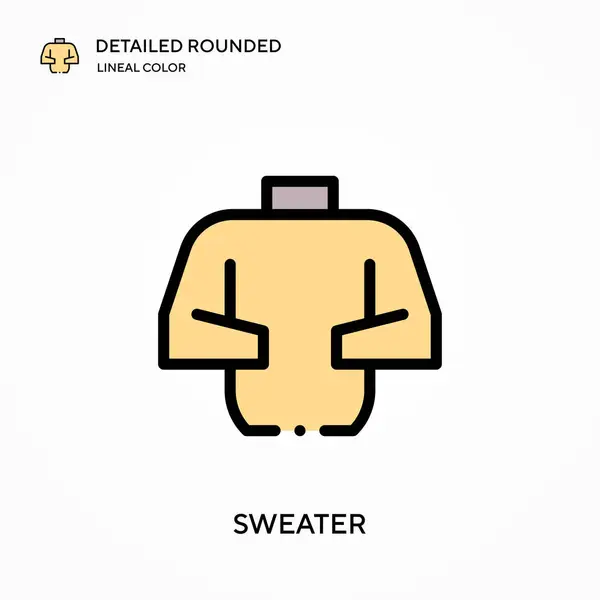 Sweater 아이콘이다 디자인 모바일 요소를 템플릿 뇌졸중에 비즈니스 프로젝트를 스웨터 — 스톡 벡터